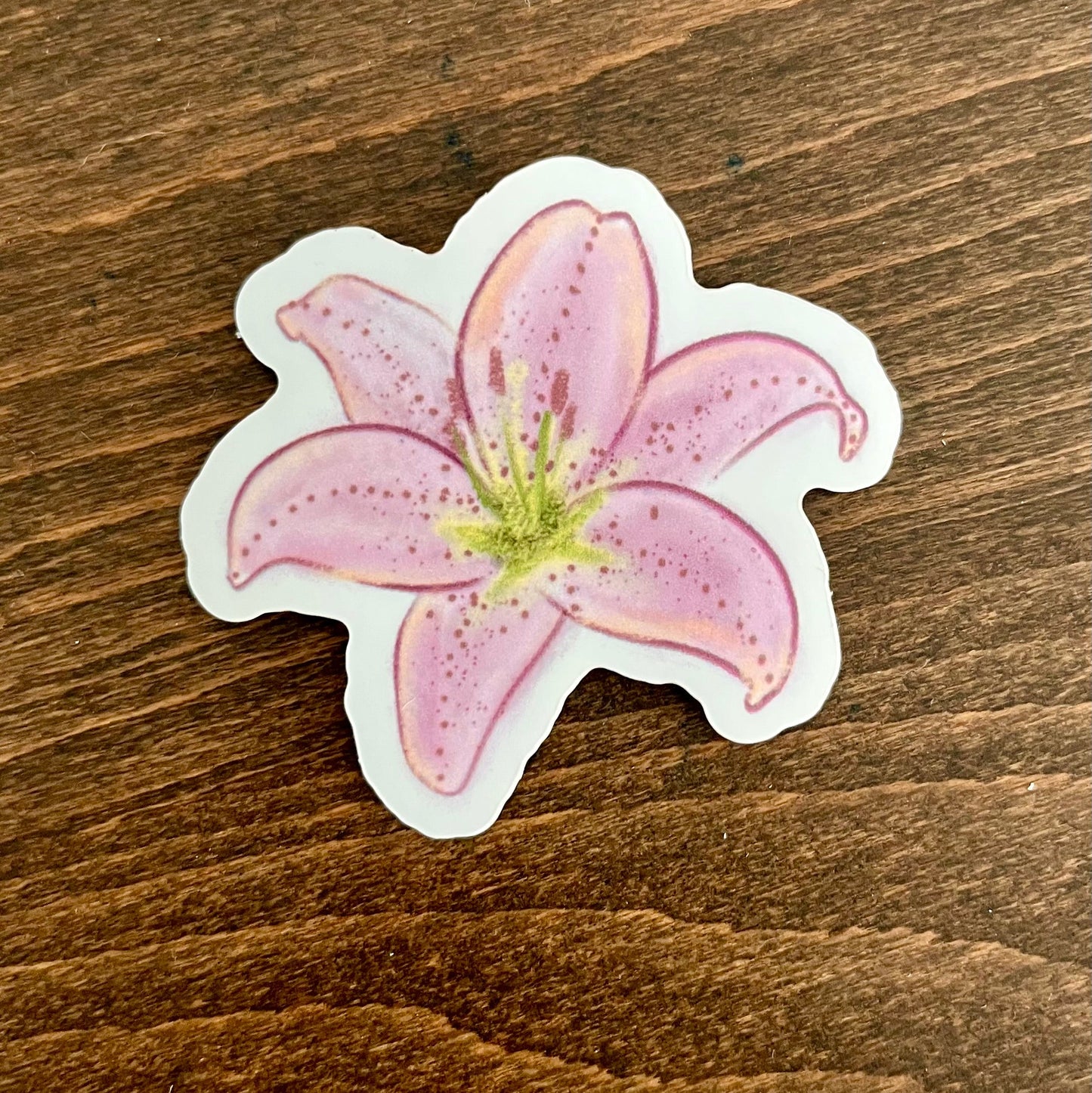 Sticker Lys rose - 6cm x 6cm