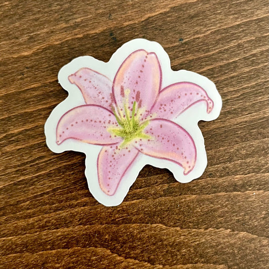 Sticker Lys rose - 6cm x 6cm